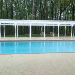 White Quartz plaster for this stately backyard pool in Woodstock, GA