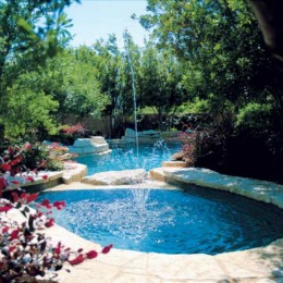 'Aqua Blue' Pebble surface for this beautiful pool in Gainesville, GA